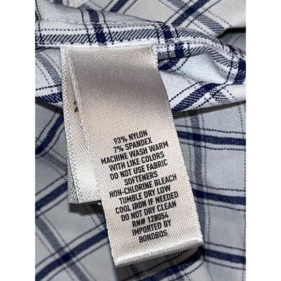 Bonobos Mens Long Sleeve Blue Checkered Button-Up Shirt Long XXL - Picture 6 of 9